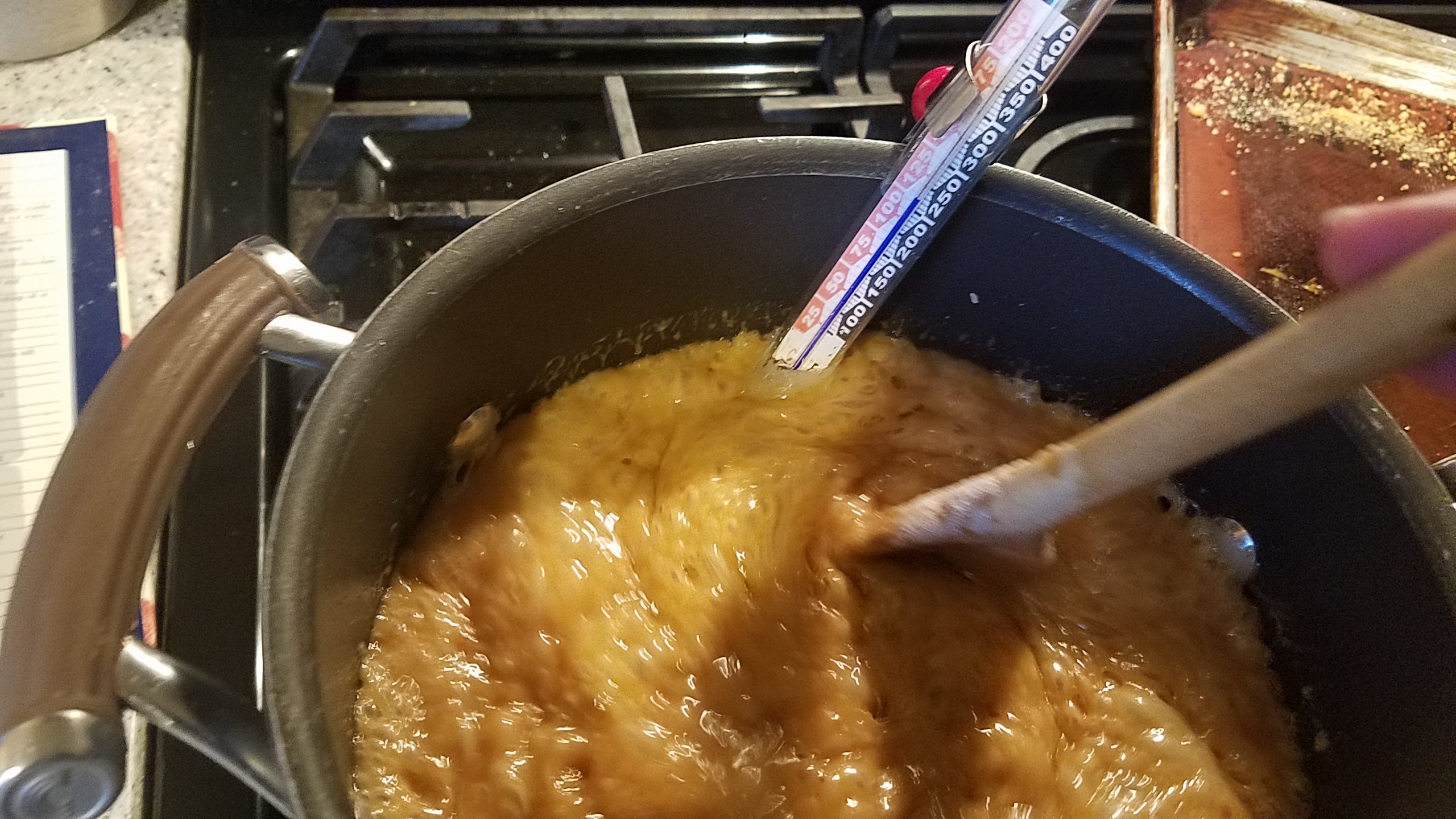 Caramel making, like other candies, is a science meaning the boiling temperature your candy reaches, greatly effects how soft and chewy your caramel becomes. 