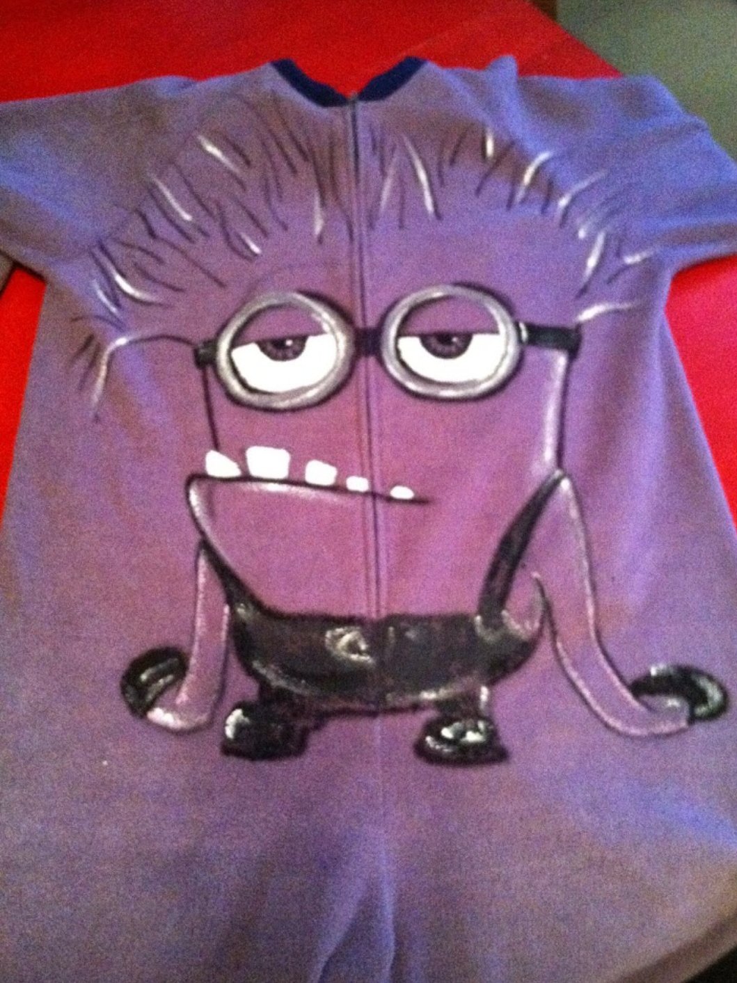 PJs painted to give a particular theme. This set made to look like the purple minion from Despicable Me. 