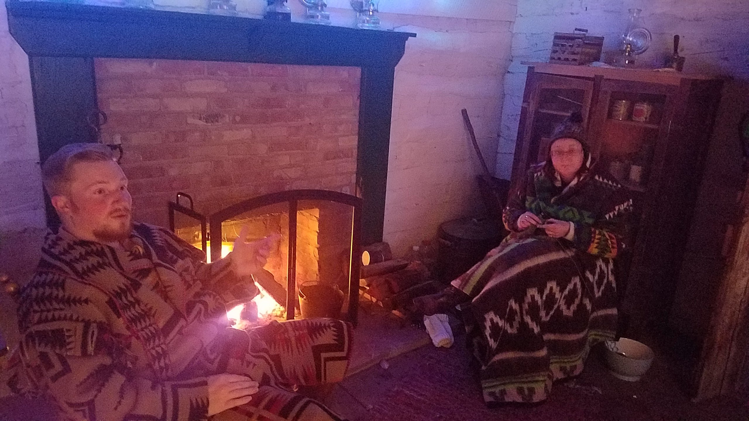 An old time Christmas setting. With stories by the fire. Christmas traditions. 