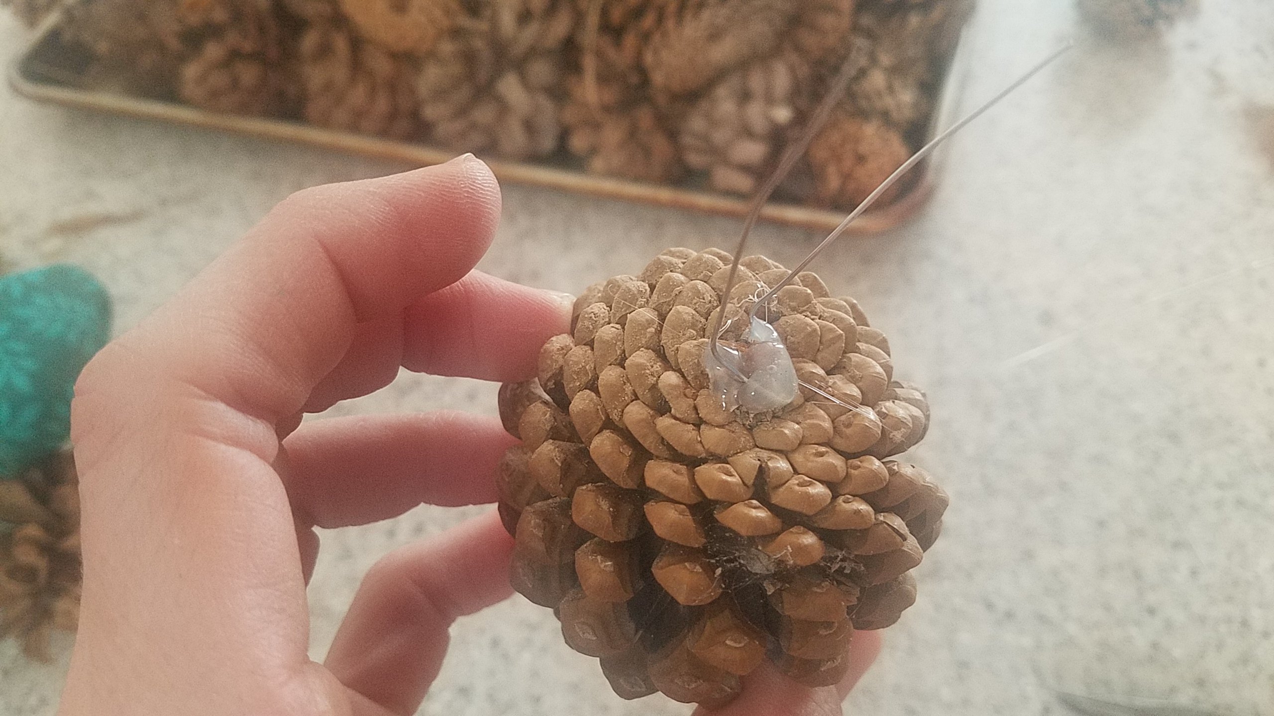 After gluing the wire on top, let the glue completely set before laying on its side. 