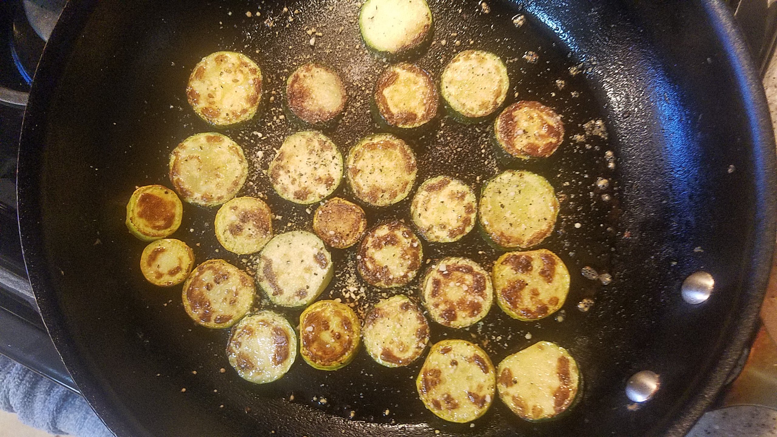 Sautéed squash - to add flavor and a tasty sear