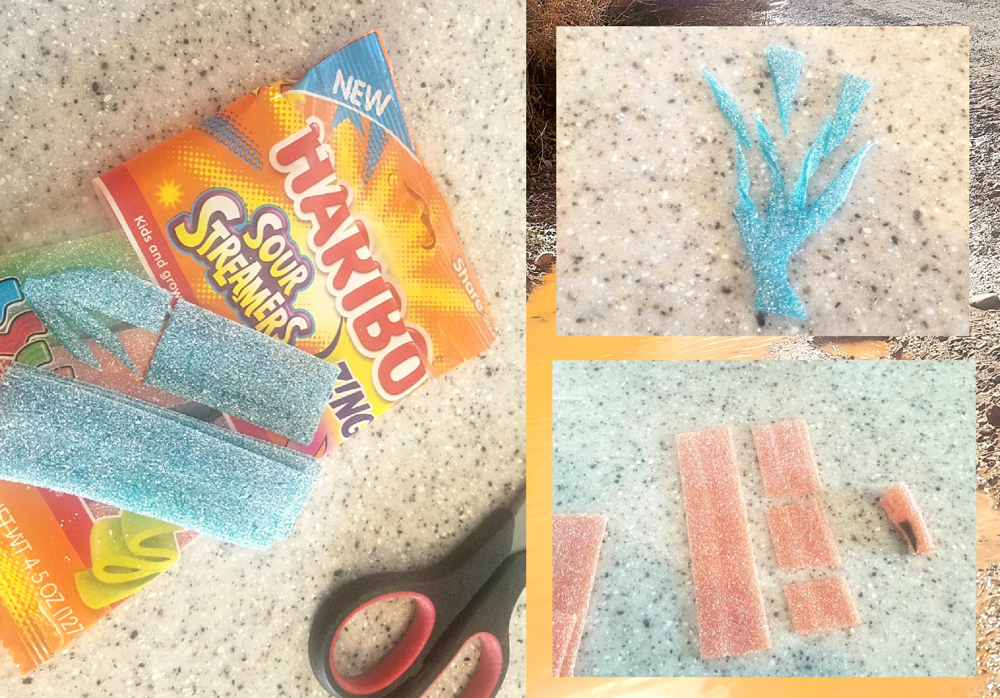 Use Haribo Sour Streamers to make candy corral and plants