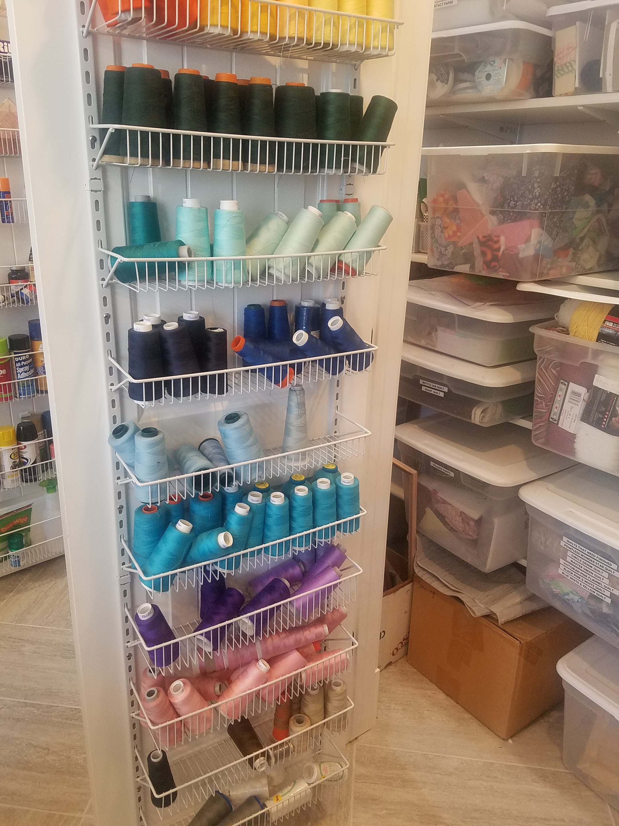 Organizing Shelves Door Storage Ideas: Wire Basket Catch All

