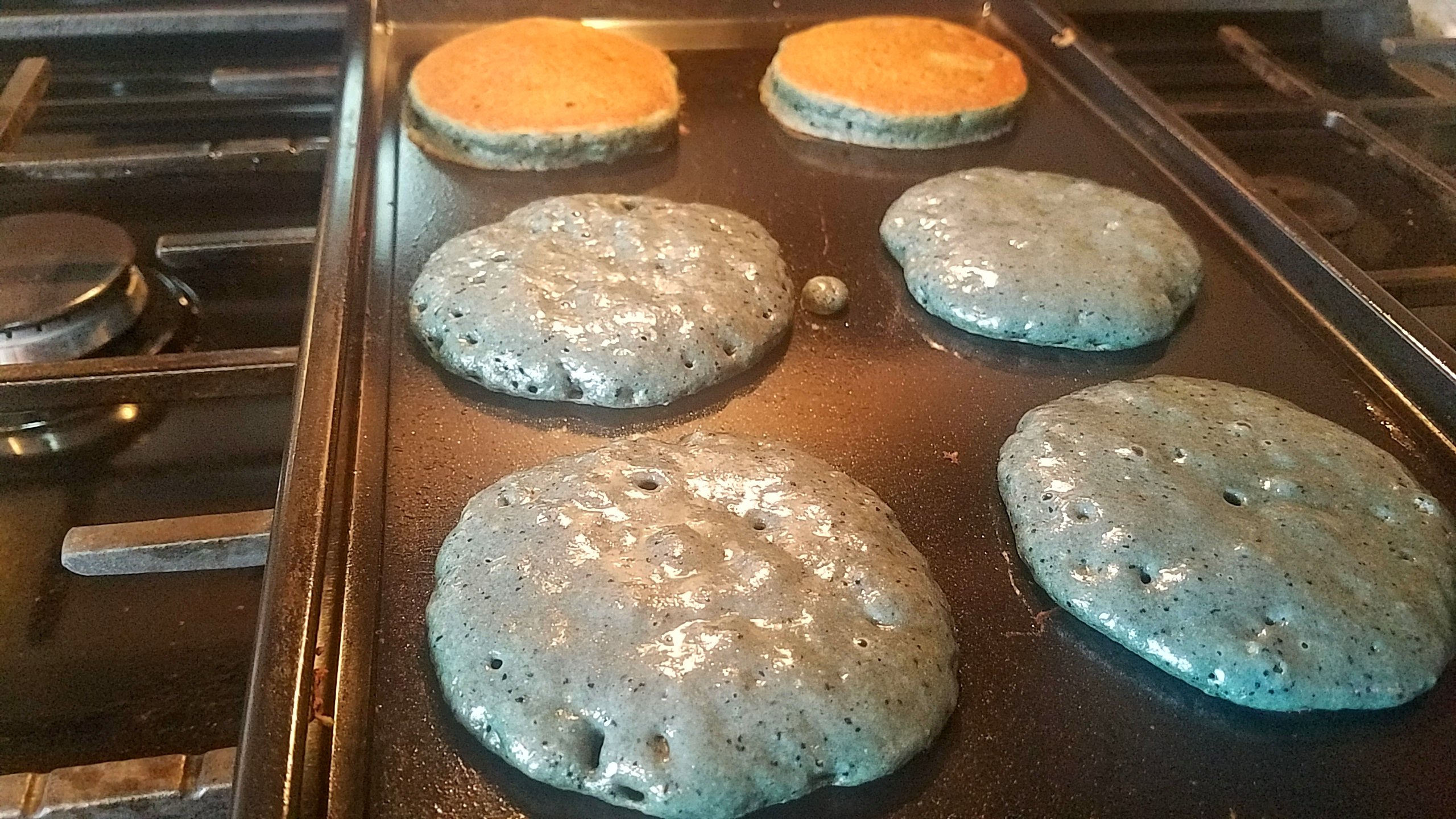 Coming Blueberry Blender pancakes