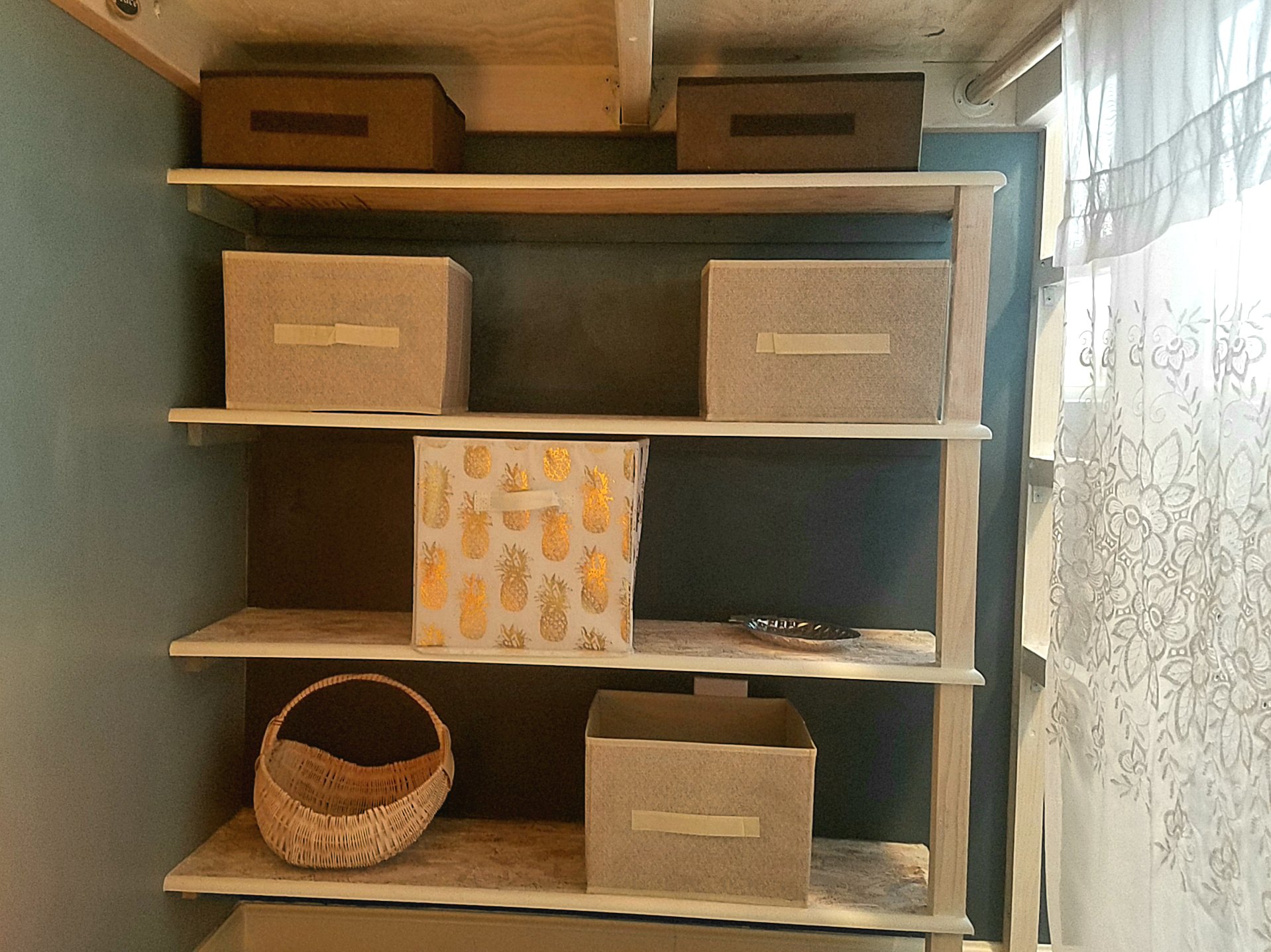 Add storage under a loft bed